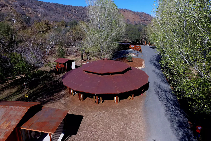 Drone view of the compound